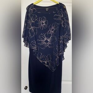 SLNY Fashion Women's Beaded Tiered Capelet Dress size 16 P